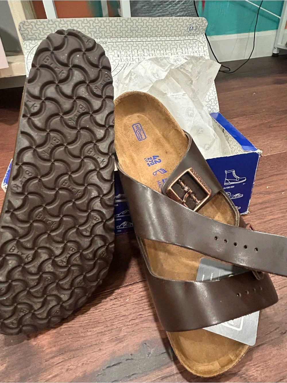 Birkenstock Brown Leather Cross-Strap Sandals